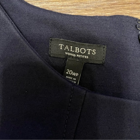 Talbots Sheath Dress Women's Plus Size 20 WP Navy Blue Jersey Stretch - Picture 7 of 9